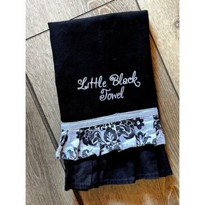 Pier 1 The Little Black  and White Floral Tea Towel Kitchen Dish Cotton New